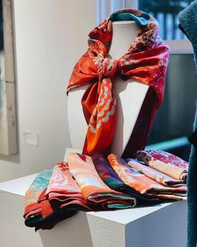 Lot of 200 Pcs Vintage Silk Recycle Sari Sashes Head Wrap Neck Tie Scarf Silk Belt Soft Fabric-Crafting Use Silk Sashes - 2