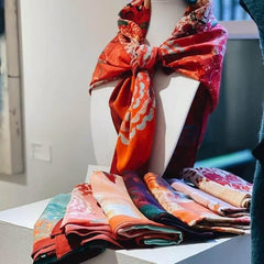Lot of 200 Pcs Vintage Silk Recycle Sari Sashes Head Wrap Neck Tie Scarf Silk Belt Soft Fabric-Crafting Use Silk Sashes - 2