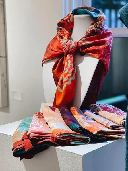 Lot of 200 Pcs Vintage Silk Recycle Sari Sashes Head Wrap Neck Tie Scarf Silk Belt Soft Fabric-Crafting Use Silk Sashes - 3