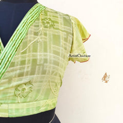 Indian Vintage Silk Crop Top, Silk Sari Crop Top, Bell Sleeves Crop Top, Front Tie Top, Women's Crop Top, Summer Wear Crop Top - 2