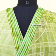 Indian Vintage Silk Crop Top, Silk Sari Crop Top, Bell Sleeves Crop Top, Front Tie Top, Women's Crop Top, Summer Wear Crop Top - 2