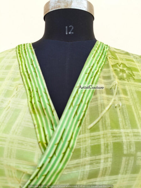 Indian Vintage Silk Crop Top, Silk Sari Crop Top, Bell Sleeves Crop Top, Front Tie Top, Women's Crop Top, Summer Wear Crop Top - 2