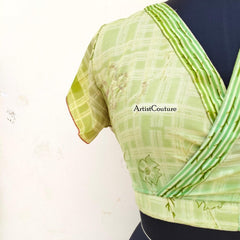 Indian Vintage Silk Crop Top, Silk Sari Crop Top, Bell Sleeves Crop Top, Front Tie Top, Women's Crop Top, Summer Wear Crop Top - 2