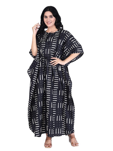 Cotton Black Kaftan, Indian Long Caftanfor Women's, Dress For Moms, Beach Cover up, Sleepwear Indian Kaftan, Maxi Dress, Bikini Cover Up