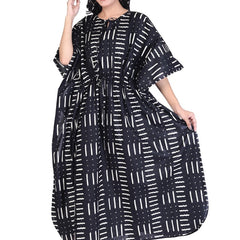 Cotton Black Kaftan, Indian Long Caftanfor Women's, Dress For Moms, Beach Cover up, Sleepwear Indian Kaftan, Maxi Dress, Bikini Cover Up