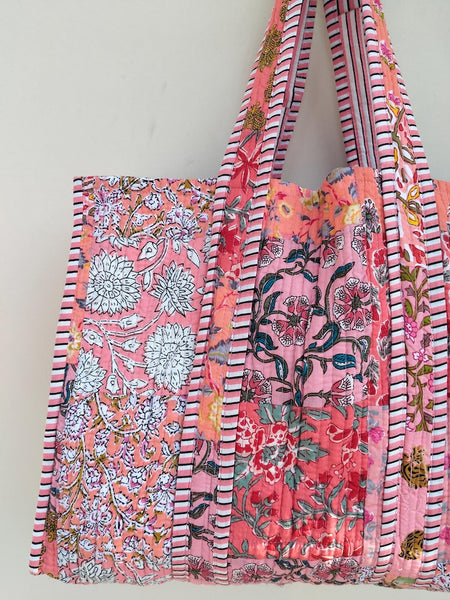 Handmade Patchwork Tote Bag, Indian Making Quilted Tote Bags, Eco Friendly Boho Shopper Bags, Vintage Shoulder Bag, Women's Carry Bag