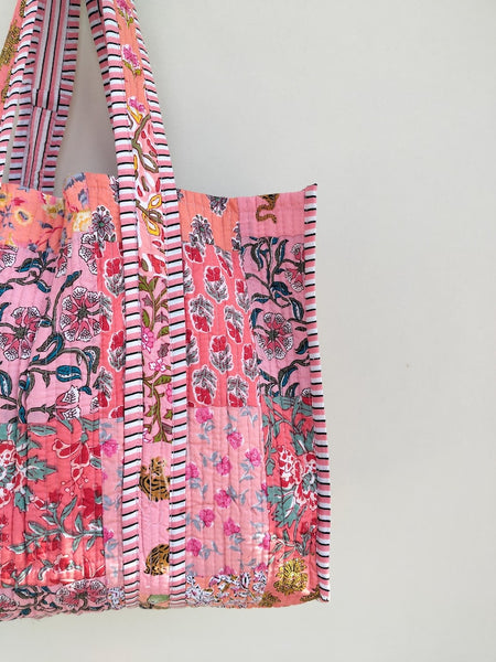 Handmade Patchwork Tote Bag, Indian Making Quilted Tote Bags, Eco Friendly Boho Shopper Bags, Vintage Shoulder Bag, Women's Carry Bag