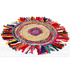 Natural Handcrafted Braided Jute Rug Rustic, Durable & Anti-Skid Carpet for Home Decor by The Home Talk - 1