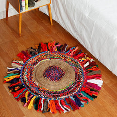 Natural Handcrafted Braided Jute Rug Rustic, Durable & Anti-Skid Carpet for Home Decor by The Home Talk - 1