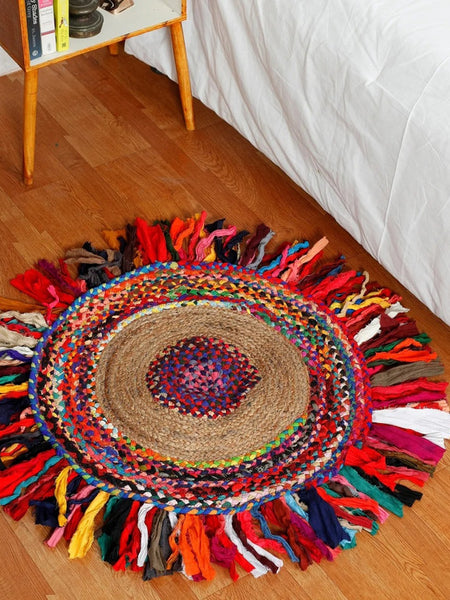 Natural Handcrafted Braided Jute Rug Rustic, Durable & Anti-Skid Carpet for Home Decor by The Home Talk - 1