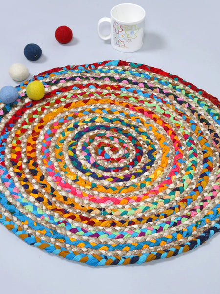 Natural Handcrafted Braided Jute Rug Rustic, Durable & Anti-Skid Carpet for Home Decor by The Home Talk - 2