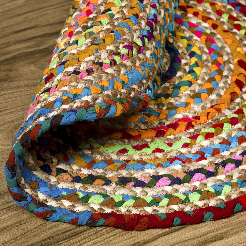 Natural Handcrafted Braided Jute Rug Rustic, Durable & Anti-Skid Carpet for Home Decor by The Home Talk - 2