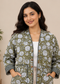 Kantha Jacket for Women | Handmade Cotton Quilted Green Jacket - kraafty-com