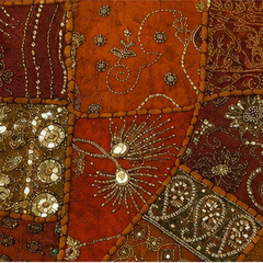 Large Cotton Brown Wall Tapestry — Khambhadiya Boho Bedroom Decor