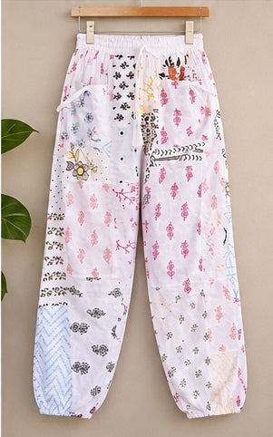 Harem Pants – Handmade Patchwork Boho Trousers, Elastic Waist 26
