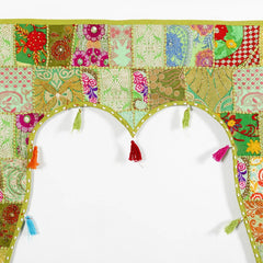 Traditional Vintage Patchwork Toran Boho Door Hanging, Bandhanwar, Window Valance with Embroidery - 4 - kraafty-com