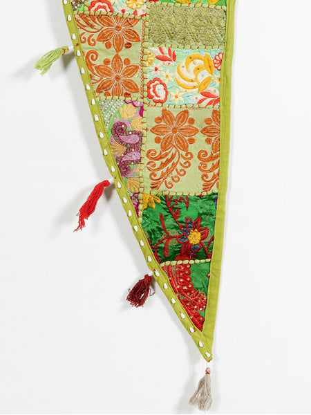 Traditional Vintage Patchwork Toran Boho Door Hanging, Bandhanwar, Window Valance with Embroidery - 4