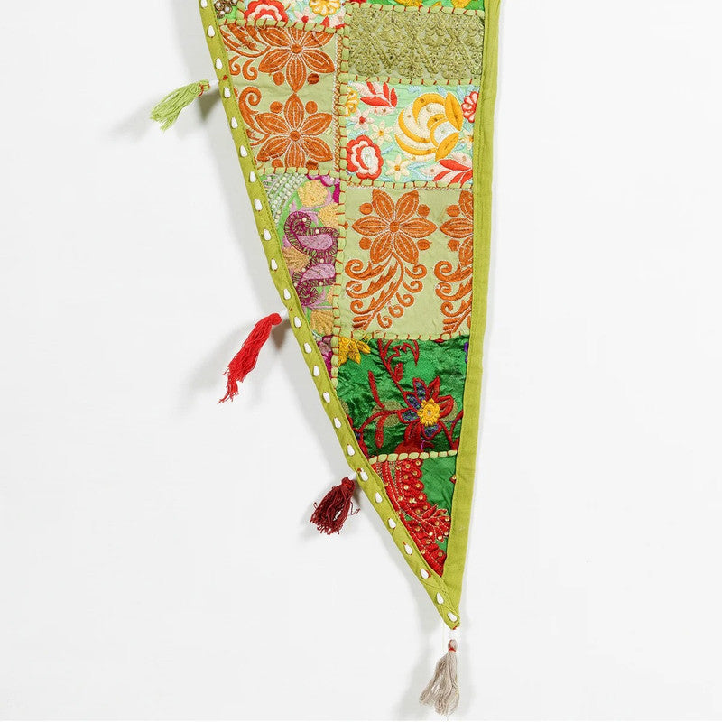Traditional Vintage Patchwork Toran Boho Door Hanging, Bandhanwar, Window Valance with Embroidery - 4 - kraafty-com