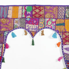 Traditional Vintage Patchwork Toran Boho Door Hanging, Bandhanwar, Window Valance with Embroidery - 3 - kraafty-com