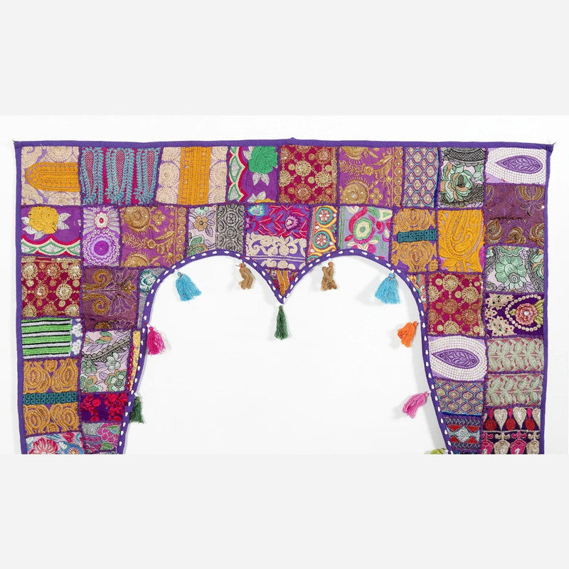 Traditional Vintage Patchwork Toran Boho Door Hanging, Bandhanwar, Window Valance with Embroidery - 3 - kraafty-com