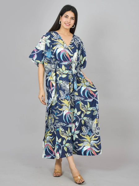 Cotton Kaftan, Indian Floral Kaftan, Long Caftan,Dress For to be Moms, Beach Cover up, Sleepwear, Indian Kaftan, Maxi Dress,Bikini Cover Up - 3