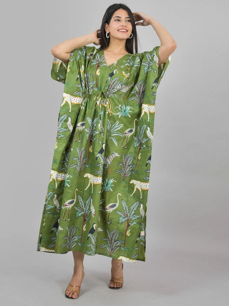 Cotton Kaftan, Indian Floral Kaftan, Long Caftan,Dress For to be Moms, Beach Cover up, Sleepwear, Indian Kaftan, Maxi Dress,Bikini Cover Up - 1