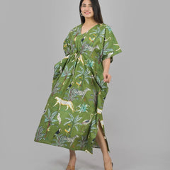 Cotton Kaftan, Indian Floral Kaftan, Long Caftan,Dress For to be Moms, Beach Cover up, Sleepwear, Indian Kaftan, Maxi Dress,Bikini Cover Up - 1