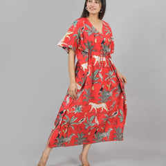 Handmade cotton kaftan summer cotton kaftan Beach cover up Indian print kaftan Loose kimono Cotton lounge wear sleepwear