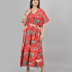 Handmade cotton kaftan summer cotton kaftan Beach cover up Indian print kaftan Loose kimono Cotton lounge wear sleepwear