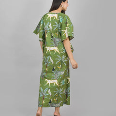 Cotton Kaftan, Indian Floral Kaftan, Long Caftan,Dress For to be Moms, Beach Cover up, Sleepwear, Indian Kaftan, Maxi Dress,Bikini Cover Up - 1