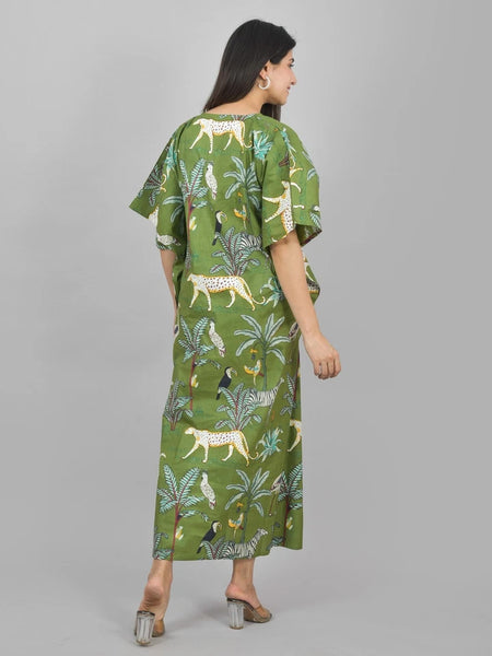 Cotton Kaftan, Indian Floral Kaftan, Long Caftan,Dress For to be Moms, Beach Cover up, Sleepwear, Indian Kaftan, Maxi Dress,Bikini Cover Up - 1