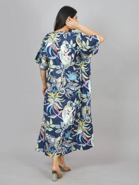 Cotton Kaftan, Indian Floral Kaftan, Long Caftan,Dress For to be Moms, Beach Cover up, Sleepwear, Indian Kaftan, Maxi Dress,Bikini Cover Up - 3