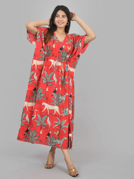 Handmade cotton kaftan summer cotton kaftan Beach cover up Indian print kaftan Loose kimono Cotton lounge wear sleepwear