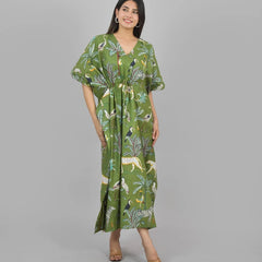 Cotton Kaftan, Indian Floral Kaftan, Long Caftan,Dress For to be Moms, Beach Cover up, Sleepwear, Indian Kaftan, Maxi Dress,Bikini Cover Up - 1