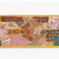 Vintage Cotton Yellow Table Runner — Khambhadiya Embroidery