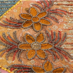 Vintage Cotton Yellow Table Runner — Khambhadiya Embroidery