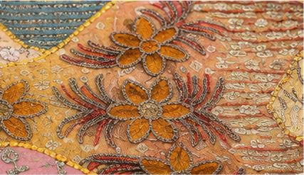Vintage Cotton Yellow Table Runner — Khambhadiya Embroidery