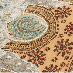 Large Cotton Wall Tapestry — Khambhadiya white Boho Bedroom Decor