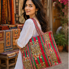 Handmade Quilted Tote Bag | 100% Cotton, Reversible, Beach & Grocery Bag - kraafty-com