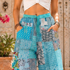 Handmade Rayon Harem Trousers – Boho Patchwork Design for Yoga, Travel & Lounge - kraafty-com