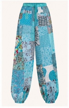 Handmade Rayon Harem Trousers – Boho Patchwork Design for Yoga, Travel & Lounge - kraafty-com
