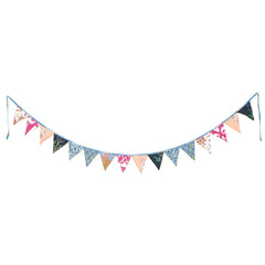 Recycled Bunting - SALE Handmade Sari Off Cuts, Eco-Friendly Decoration, Unique Colorful Flags, Vibrant Garden Garland - 2