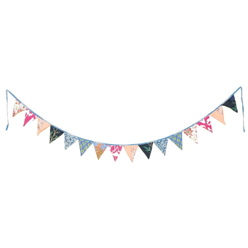 Recycled Bunting - SALE Handmade Sari Off Cuts, Eco-Friendly Decoration, Unique Colorful Flags, Vibrant Garden Garland - 2