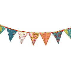 Recycled Bunting - SALE Handmade Sari Off Cuts, Eco-Friendly Decoration, Unique Colorful Flags, Vibrant Garden Garland - 2