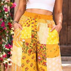 Boho Harem Pants – Handcrafted Patchwork Rayon Trousers for Travel & Festivals - kraafty-com
