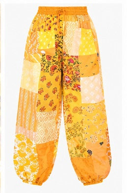 Boho Harem Pants – Handcrafted Patchwork Rayon Trousers for Travel & Festivals - kraafty-com